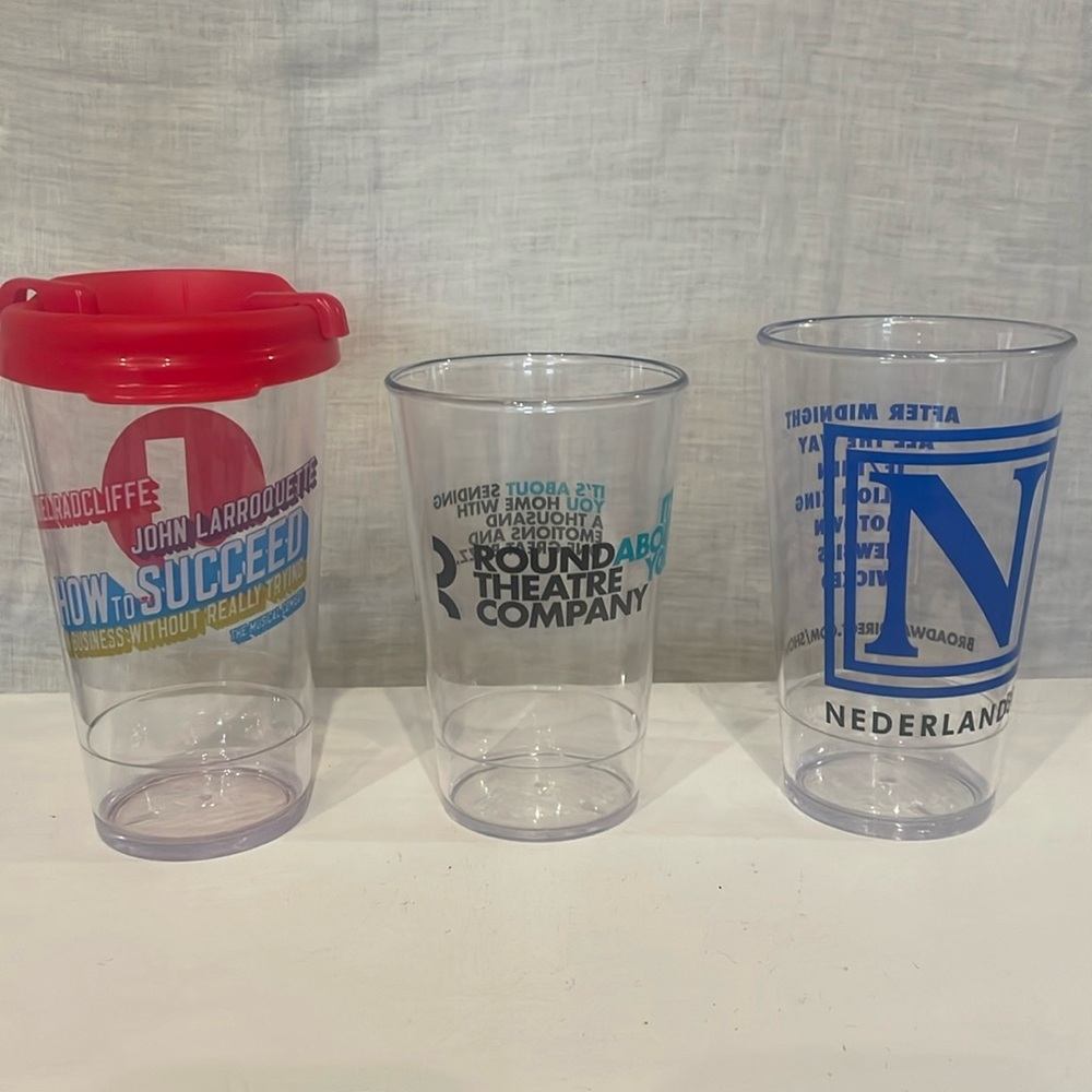 Broadway nyc plastic collectors cups set of 3